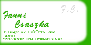 fanni csaszka business card